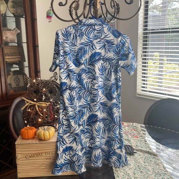Tommy Bahama Tropical Blue Leaf Mini Dress - Picture 2 of 2
